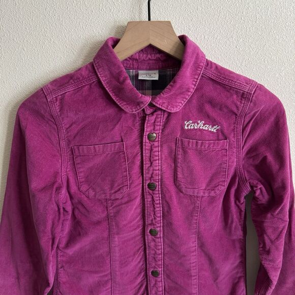 Carhartt Jacket Girls‎ 12 Purple Embroidered Carhartt Spell Out Outdoor Flawed - Picture 2 of 16